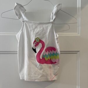 Gymboree Pink and White Flamingo Camisole
